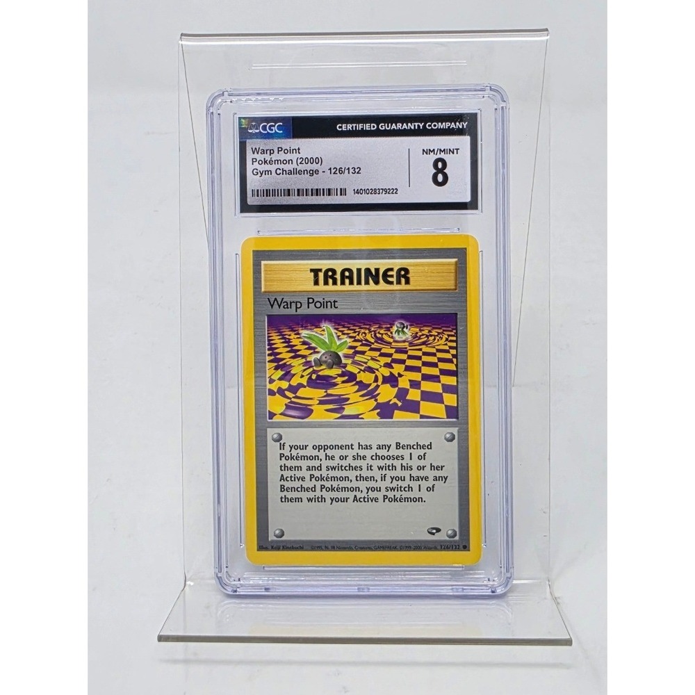 Pokemon Warp Point 126/132 Gym Challenge 2000 CGC 8 NM/MINT Trainer Card